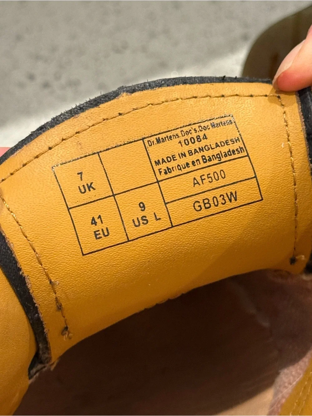 Dr. Martens Black Patent Lace-Up Shoes with Yellow Stitching